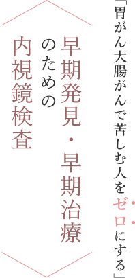 早期発見・早期治療のための内視鏡検査