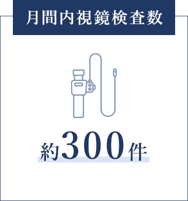 月間内視鏡検査数 約300件