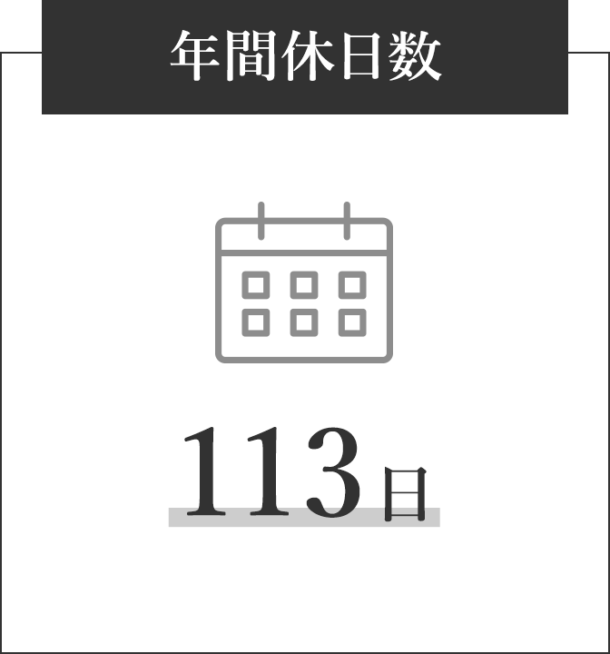 年間休日数 113日