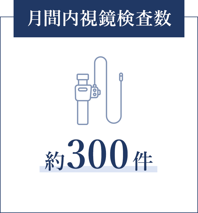 月間内視鏡検査数 約300件